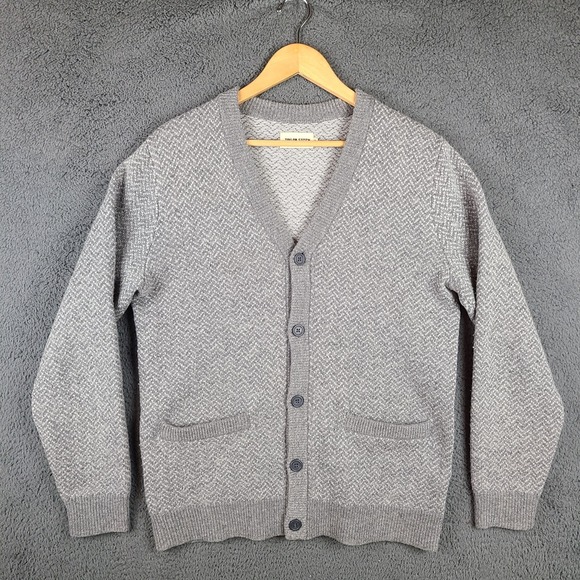 Taylor Stitch Eddy Cardigan Merino Wool Heather Marino Herringbone Men's 40 M